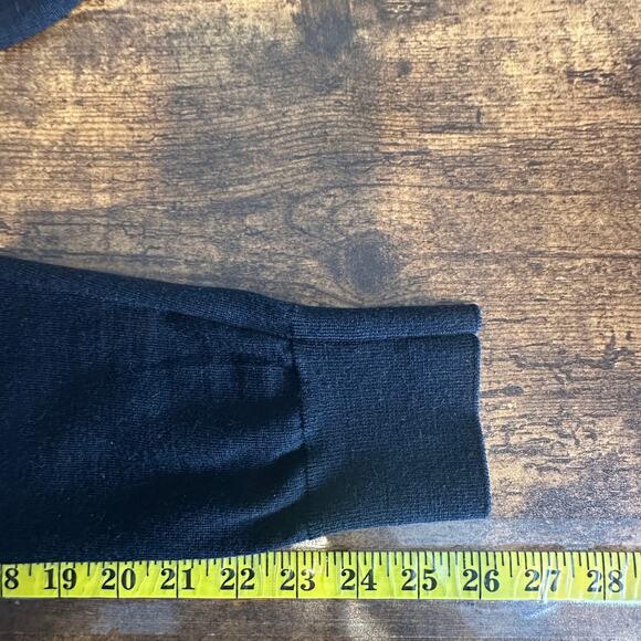 Wool Blend Crew Neck Sweater Mens Medium Navy Blue Academia Preppy Travel EUC - Picture 5 of 8